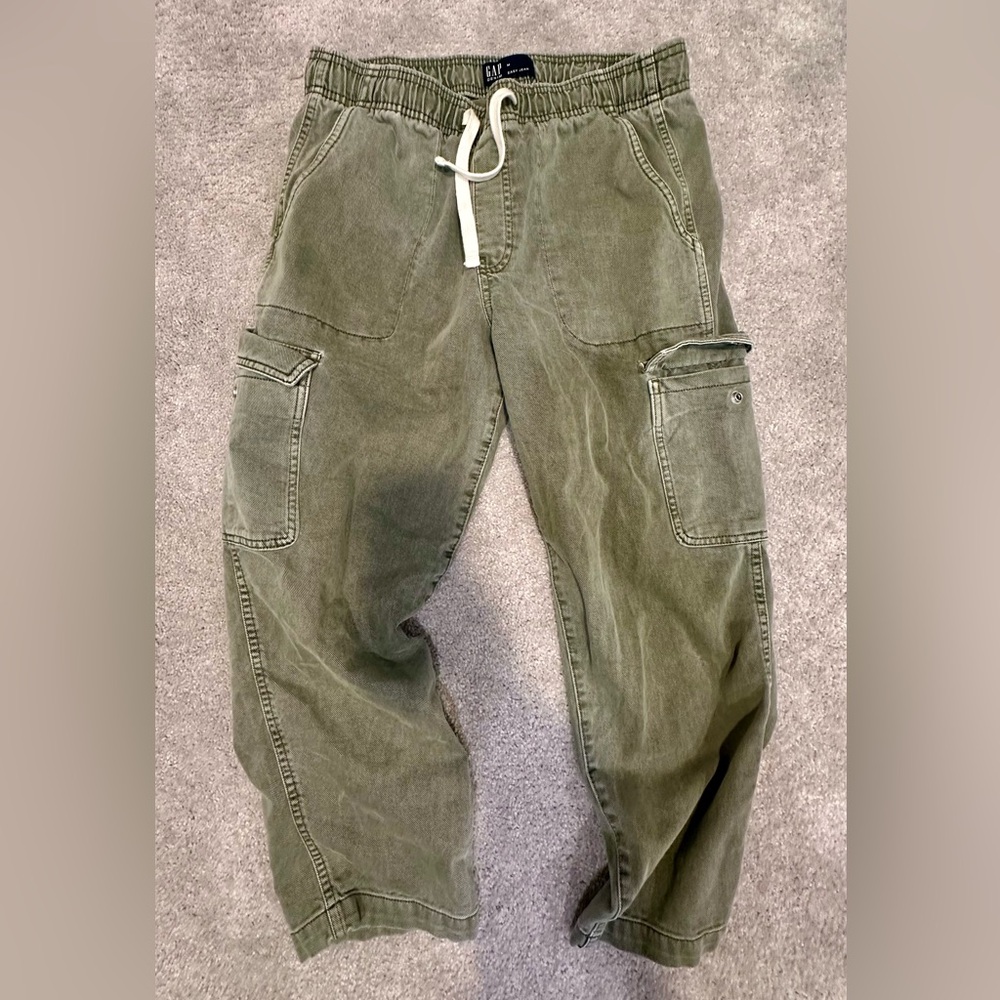 GAP Military Green Cargo Pants with Drawstring Waist